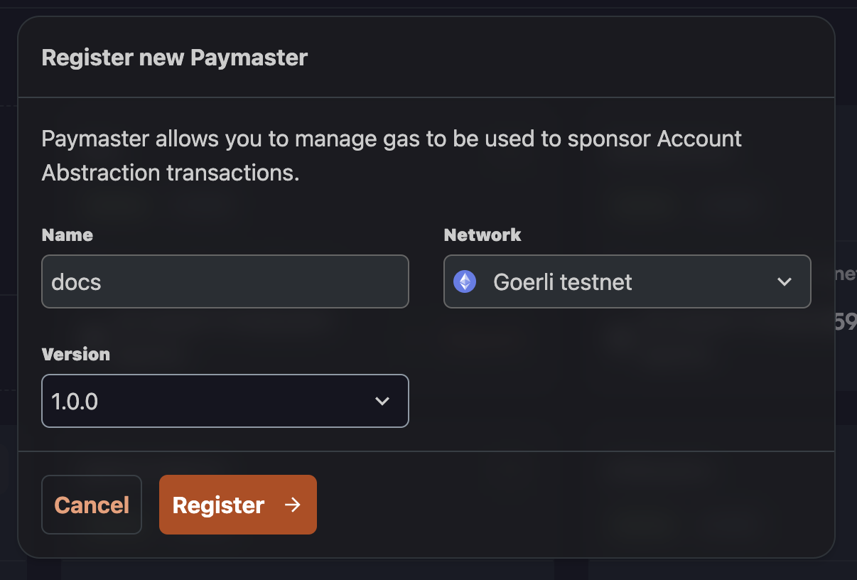 Register Paymaster